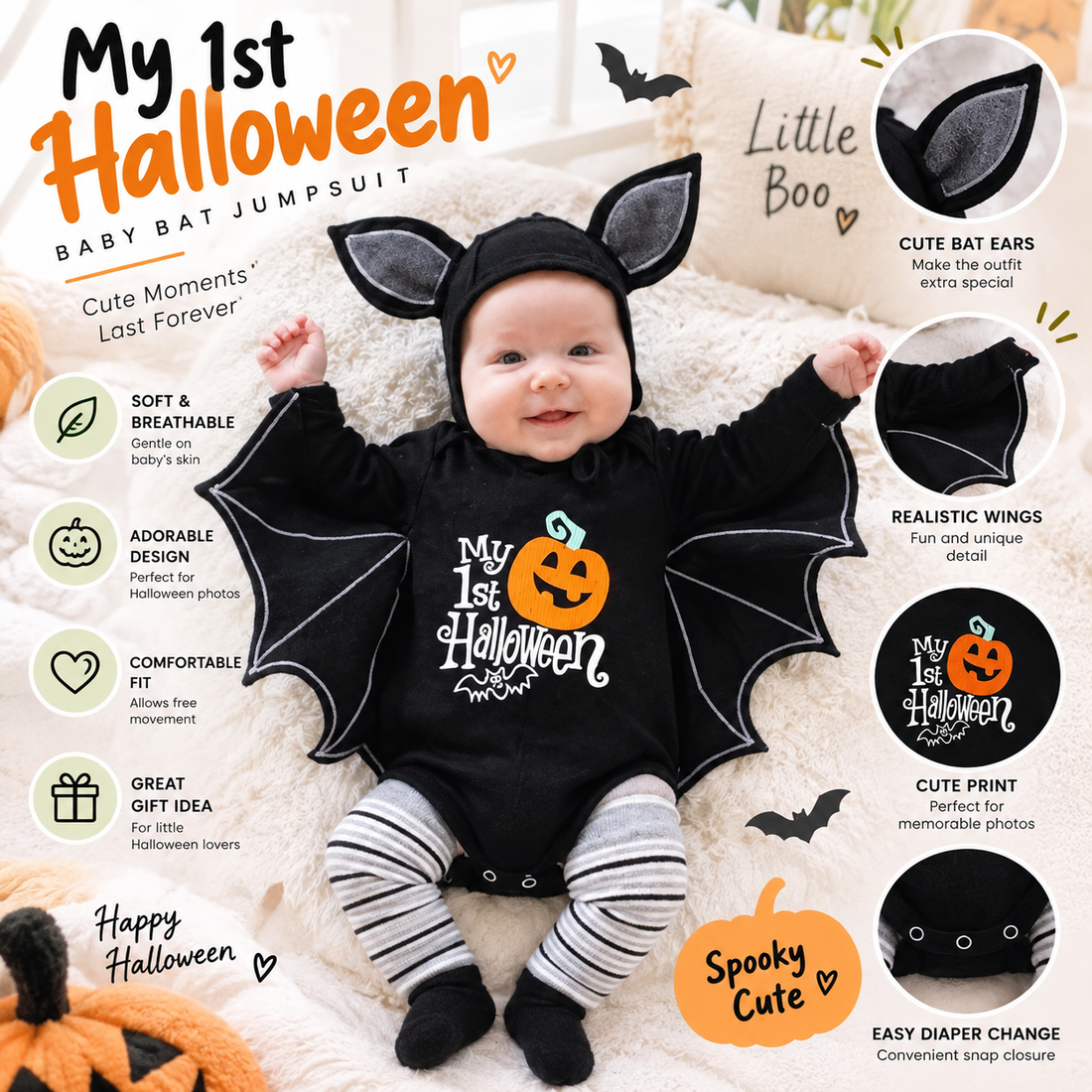 Baby Halloween Bat Costume By Elyboo